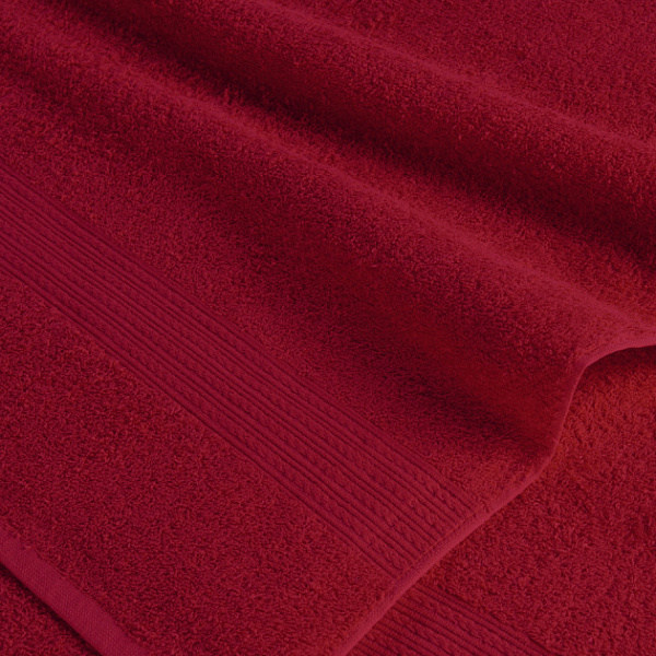 Бордовый махровое полотенце (БА) (50х90)