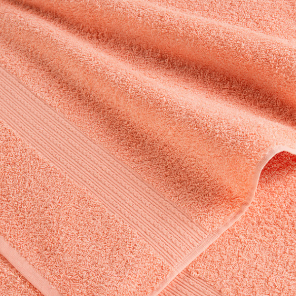 Персиковое махровое полотенце (БА) (50х90)