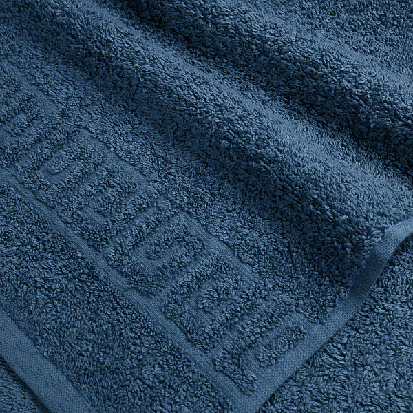 Темно-синее махровое полотенце  (А) ( 70х140)