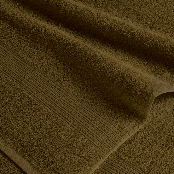 Тёмно-оливковое махровое полотенце (БА) ( 70х140)