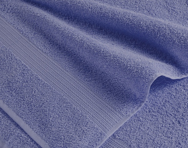 Голубое махровое полотенце (БА) (50х90)