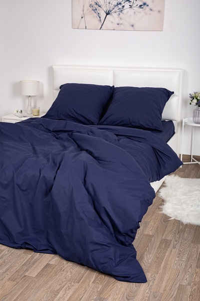 Индиго пододеяльник (евро поплин г/к)