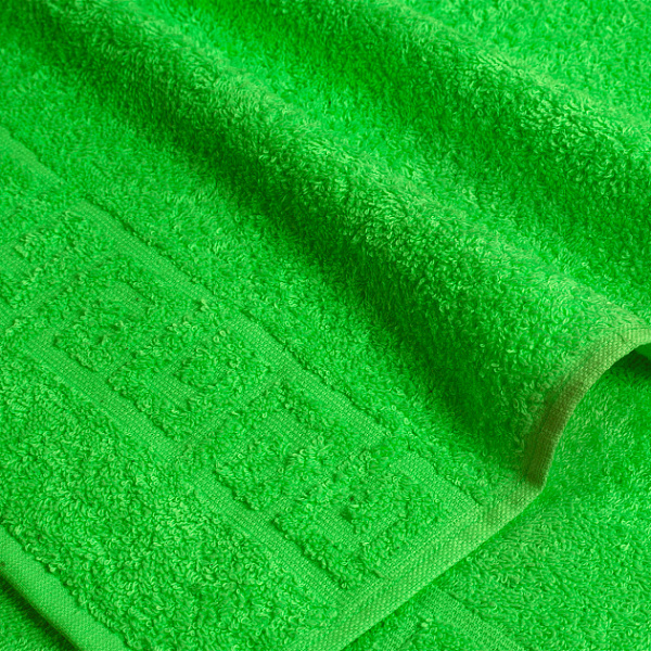 Зеленое махровое полотенце  (А) (50х90)