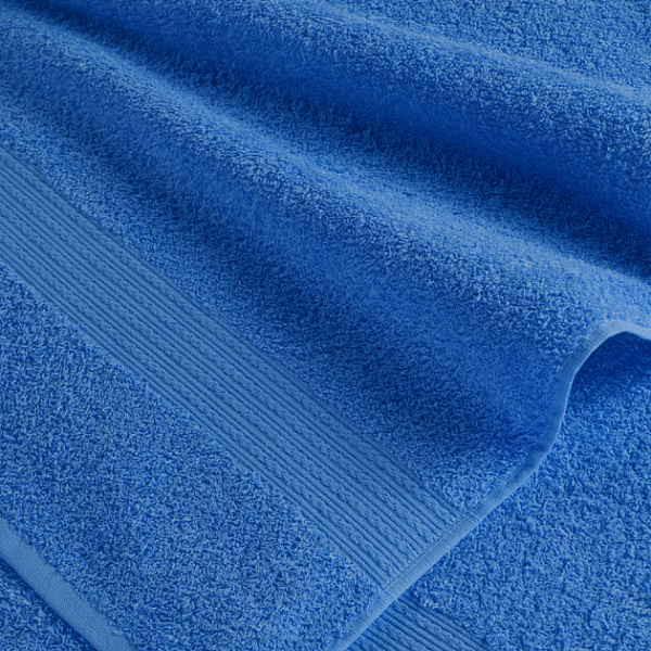 Синее махровое полотенце (БА) ( 70х140)